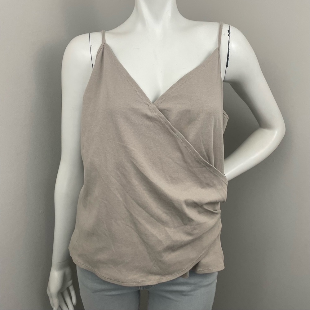 Women’s Wrap Front Camisole Tank Top - Taupe